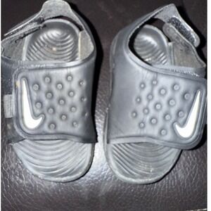 Nike Sunray Adjust 4 Toddler Sandals Black White Hook Loop Size 4C‎
